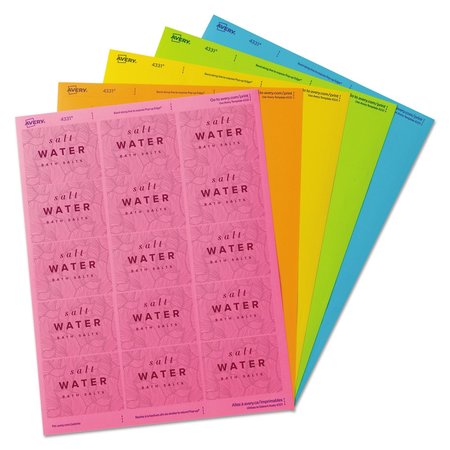 Avery Color Easy Peel Labels, 2 x 2 5/8, Assorted, PK150 04331